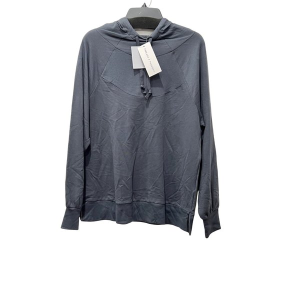 Threads 4 Thought Lira Hoodie Pullover Organic Cotton Blend Carbon Blue - Picture 2 of 10